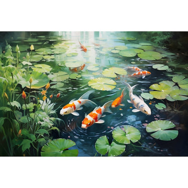 Koi Fish Pond Canvas